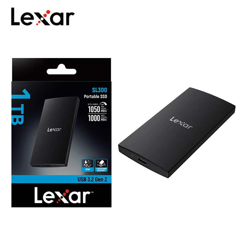 Lexar SL300 External Portable Solid State Drive USB 3.2 Gen 2 1TB 2TB PSSD  Read speed Up to 1050Mb/s Portable Hard Drive