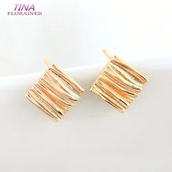 11MM 14K Gold Color Plated Brass Rhombus Stud Earrings High Quality Diy DIY Jewelry Making Finding Accessories