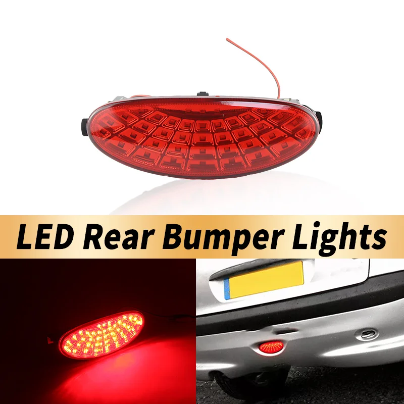 1PC For Peugeot 206 206CC Car LED Rear Bumper Light with Light Bulb Parking Warning Light Reflector Taillights 6351K5