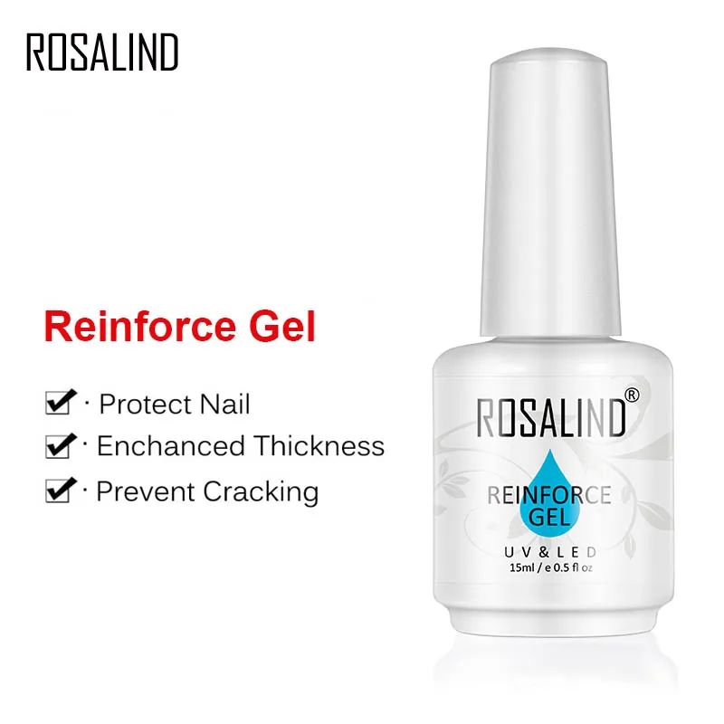 Rosalind Bottiglia di vetro per smalto da 15 ml Top Coat - La vernice gel ibrida semipermanente opaca lucida richiede una lampada UV/LED