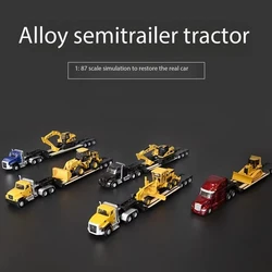 Alloy 1/87 Semi Tractor with Lowboy Trailer T880s+320D excavator/CT660+315C/579+CAT D5M bulldozer/CT681+950G wheel loader Model