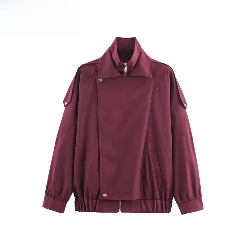 

Свободная повседневная модная дизайнерская куртка с двойным воротником для женщин, уличная теплая длинная куртка на молнии све