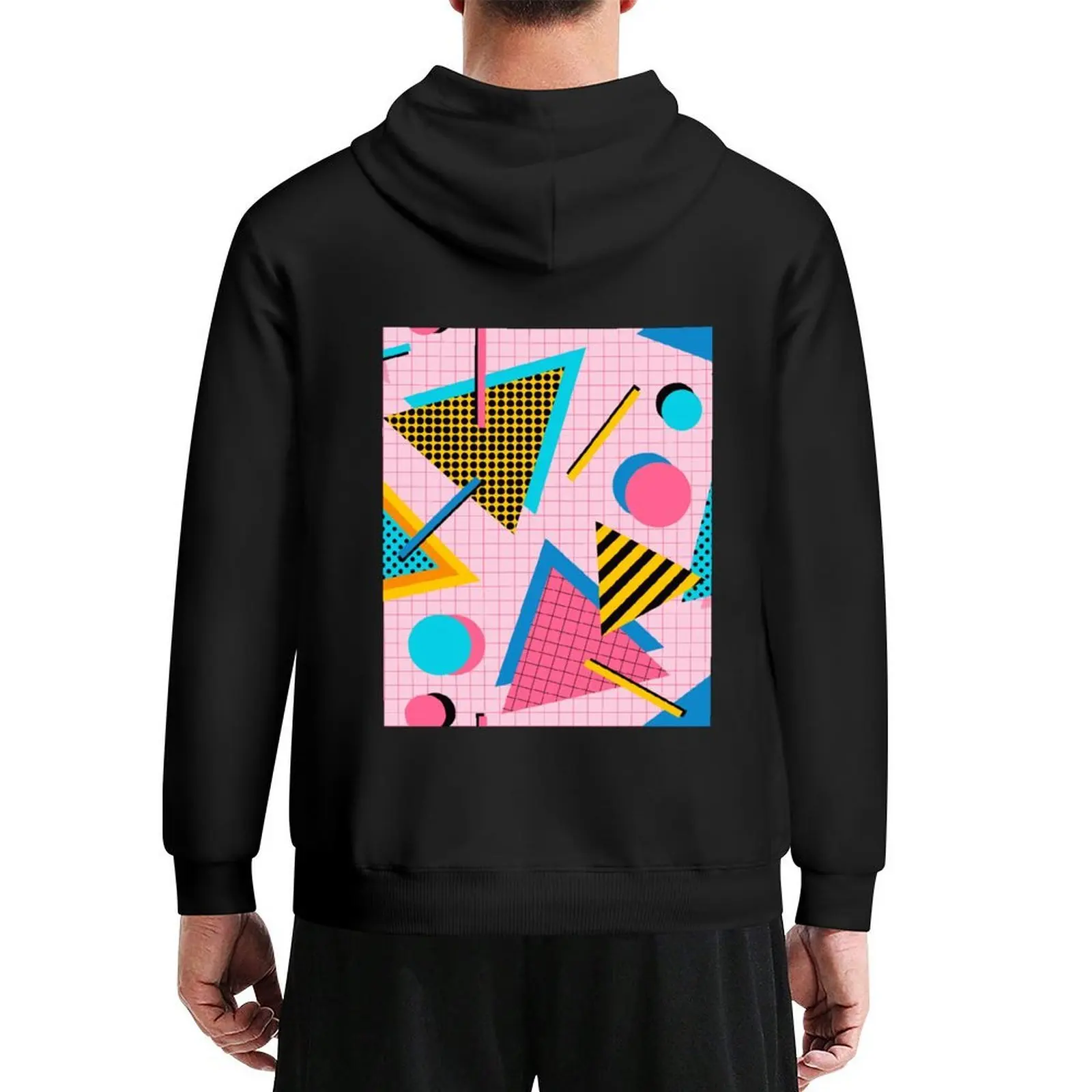 

Vintage 80s Texture Memphis Style Hoodie korean style clothes men's coat men's winter sweater tracksuit men
