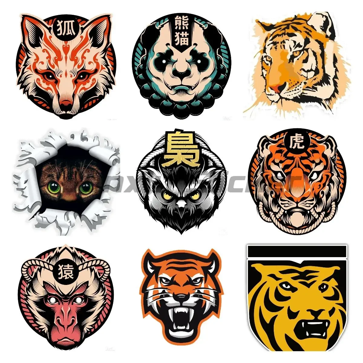 

Tiger Panda Ape Owl Animal Sticker Car Stickers Decal Anime Funny Cute Car Accessories Decoration