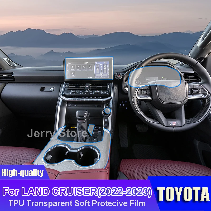 

For TOYOTA LAND CRUISER (2022-2023) Car Interior Center Console Transparent TPU Protective Film Anti-scratch Repair Car Stickers