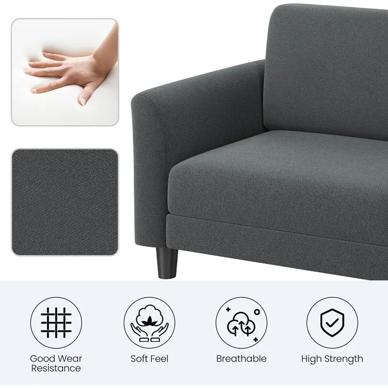 home.67 "W أريكة قماش الأريكة 2 مقاعد أريكة Loveseat مع منافذ شحن USB أريكة منجدة غرفة المعيشة مكتب غرفة نوم