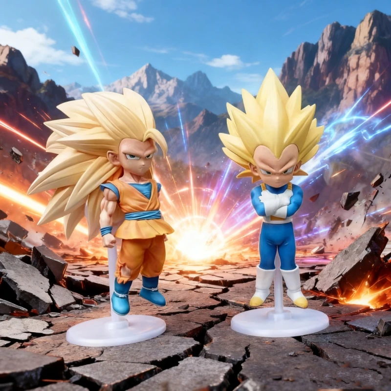 Figura de gran demonio Super Saiyan 3, versión Q, estatua de Vegeta Goku, Dragon Ball, periféricos 2d de Anime, modelo de decoración, juguete para regalo