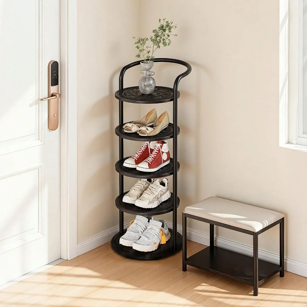 

5-ярусная прочная металлическая полка для обуви (облегченная модель) - многофункциональное хранилище, для прихожей/гардеробной, незаменимо на День Благодарения/Рождество