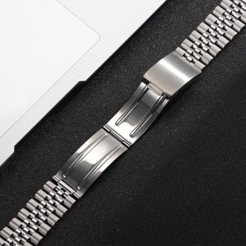 Imagen 2 del producto Correa de reloj de 18/19/20/21/22mm para Rolex DAYTONA SUBMARINER Yacht-MasterGMT, correa de acero inoxidable de lujo para correa de extremo curvado Jubilee