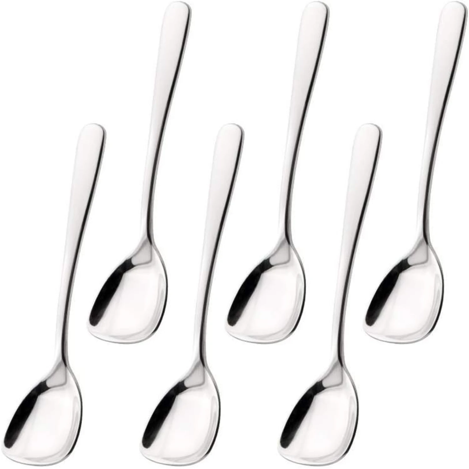 

Set of 6 Ice Cream Spoons, Dessert Spoons, 6-inch Elegant Gelato Spoons, Small Iced Coffee Tea Spoons, Shovel Cake Spoons, 18/8