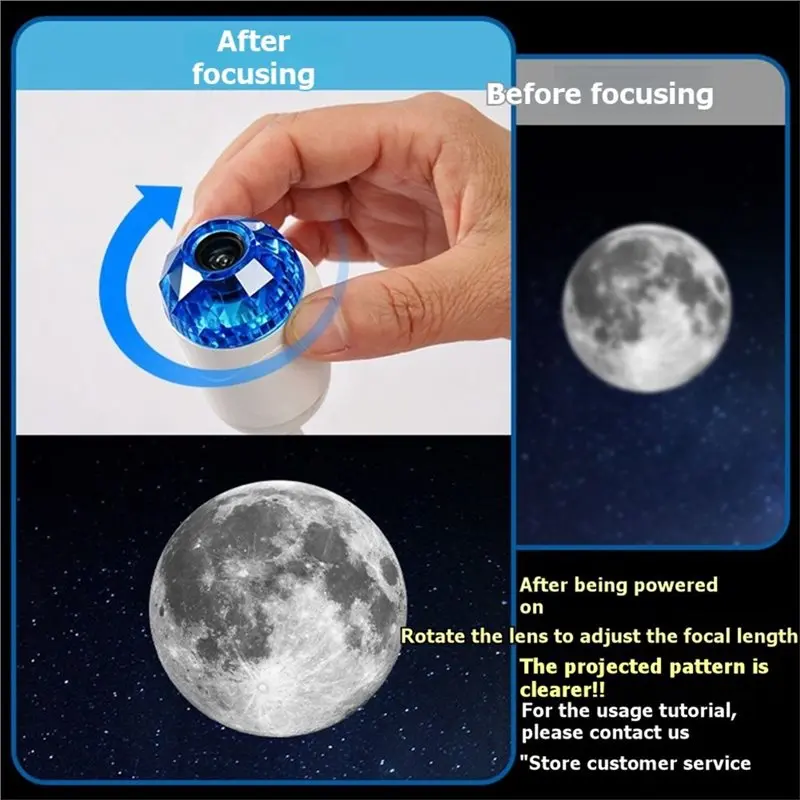 A01F-Star Projector Night Light 2 In 1 USB Star Projection Lamp Portable Mini LED Nightlight Wall Lamp Voice Control