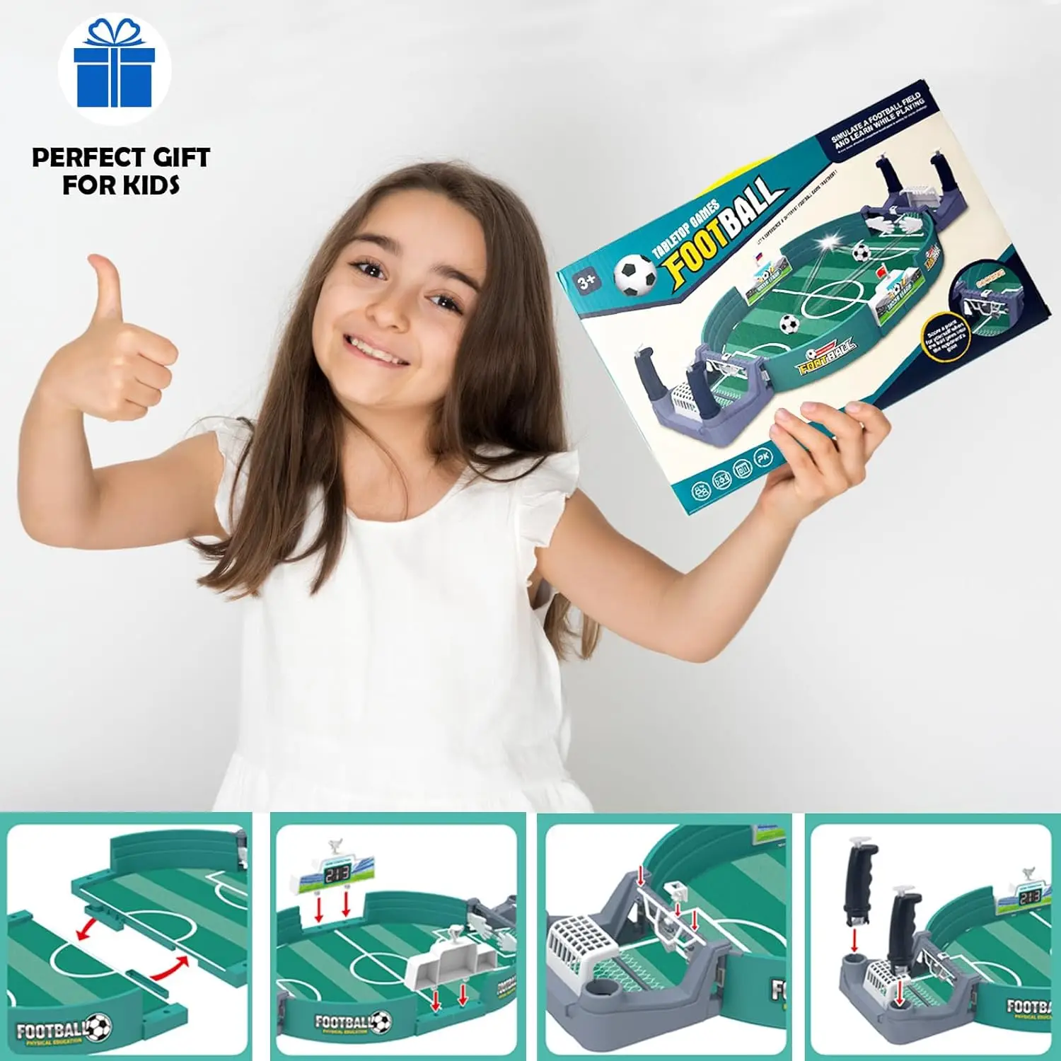 Gioco da tavolo da calcio balilla da calcio per giochi di società in famiglia Gioco da tavolo Pallone da calcio Giocattoli Sport portatili Giocattolo da esterno Regalo per bambini