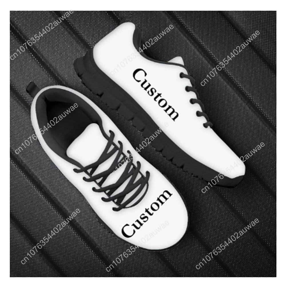 Custom Shoes Customized Image Brand Logo Pattern Women Casual Sneakers Nursing Comfortable Mesh Flats Shoes For Dropshipping