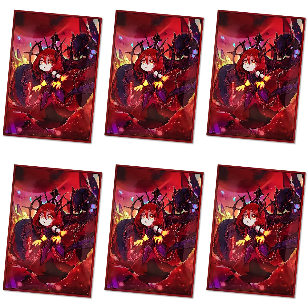 50pcs 63x90mm Holographic Anime Card Sleeves Promethean Princess Bestower of Flames Board Game Trading Card Protector for YGO