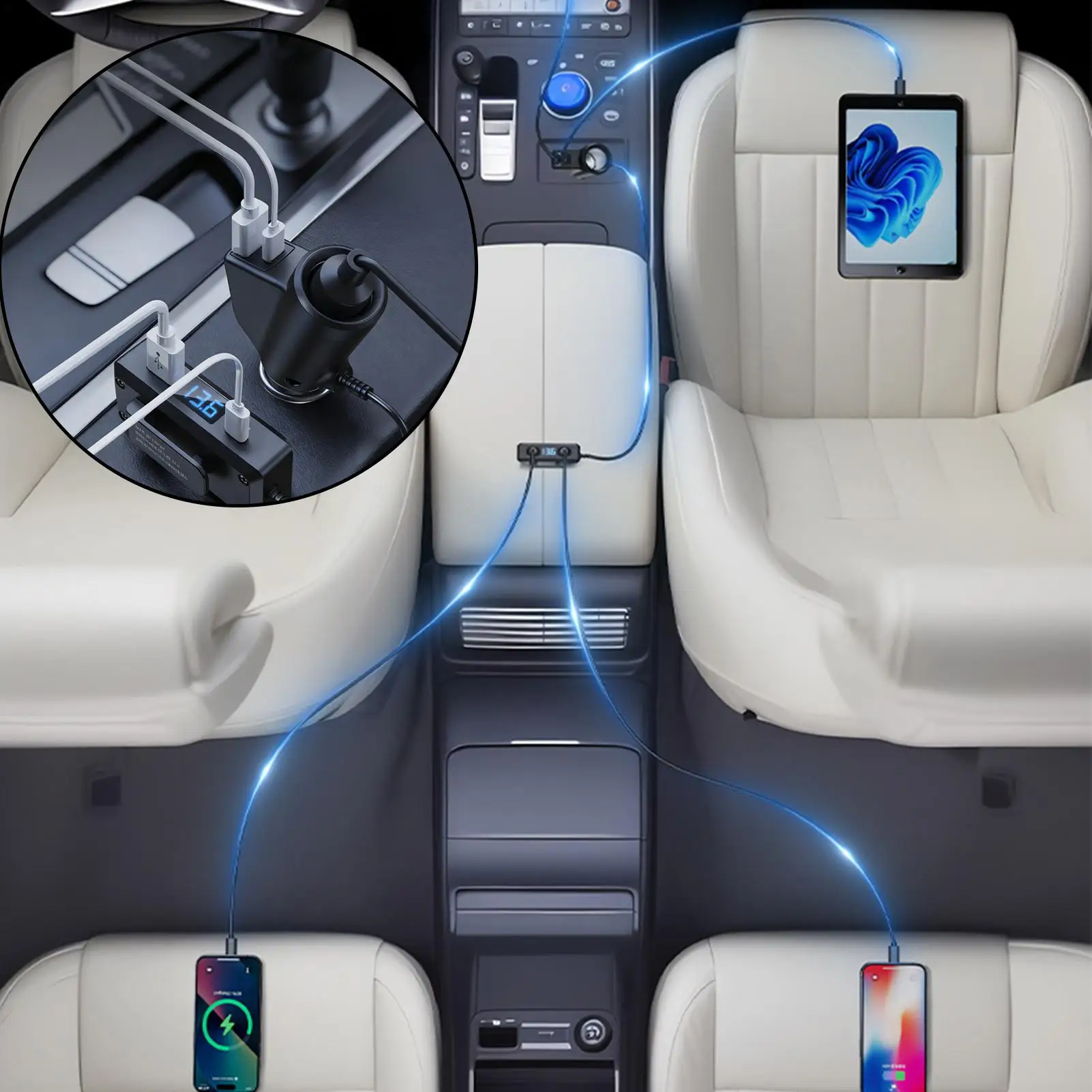 

Автомобильное зарядное устройство для телефона QC3.0 PD, автомобильный зарядный аксессуар, автомобильный зарядный адаптер для транспортных средств, грузовиков, автофургонов, седан, автомобильных смартфонов