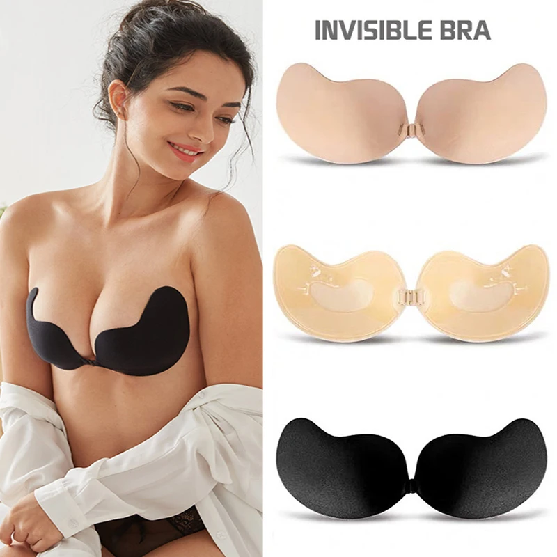 Hot Silicone Self Adhesive Chest Paste Nude Bra Invisible Bra Breast Pasty Push Up Bra Lift Up Invisible Chest Sticker Strapless