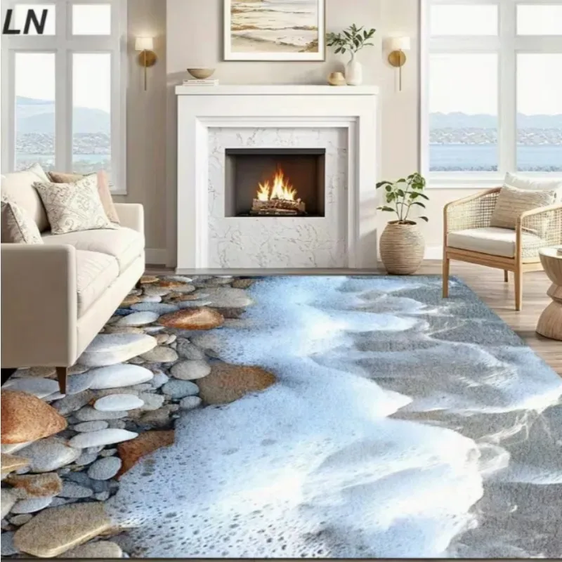 3D الوهم البصري واضح بركة المياه والسجاد الصخري مناسبة لغرفة النوم سجادة غرفة المعيشة الحمام الكلمة حصيرة ديكور المنزل
