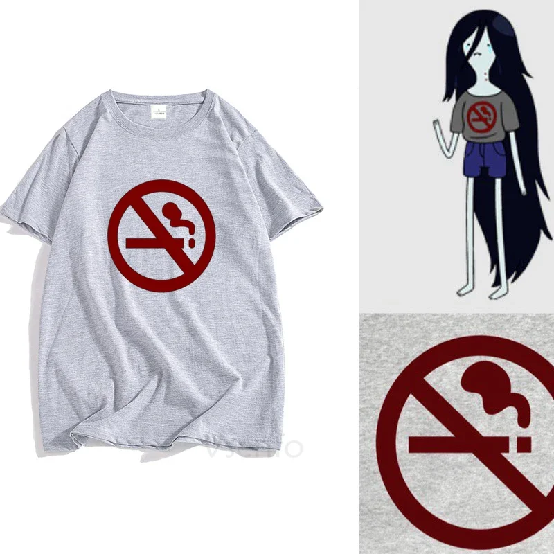 Marceline No Smoking T Shirts Men Funny Dventure Time Tshirt Cotton Short Sleeve O-neck Tee Shirt Summer Unisex Streetwear