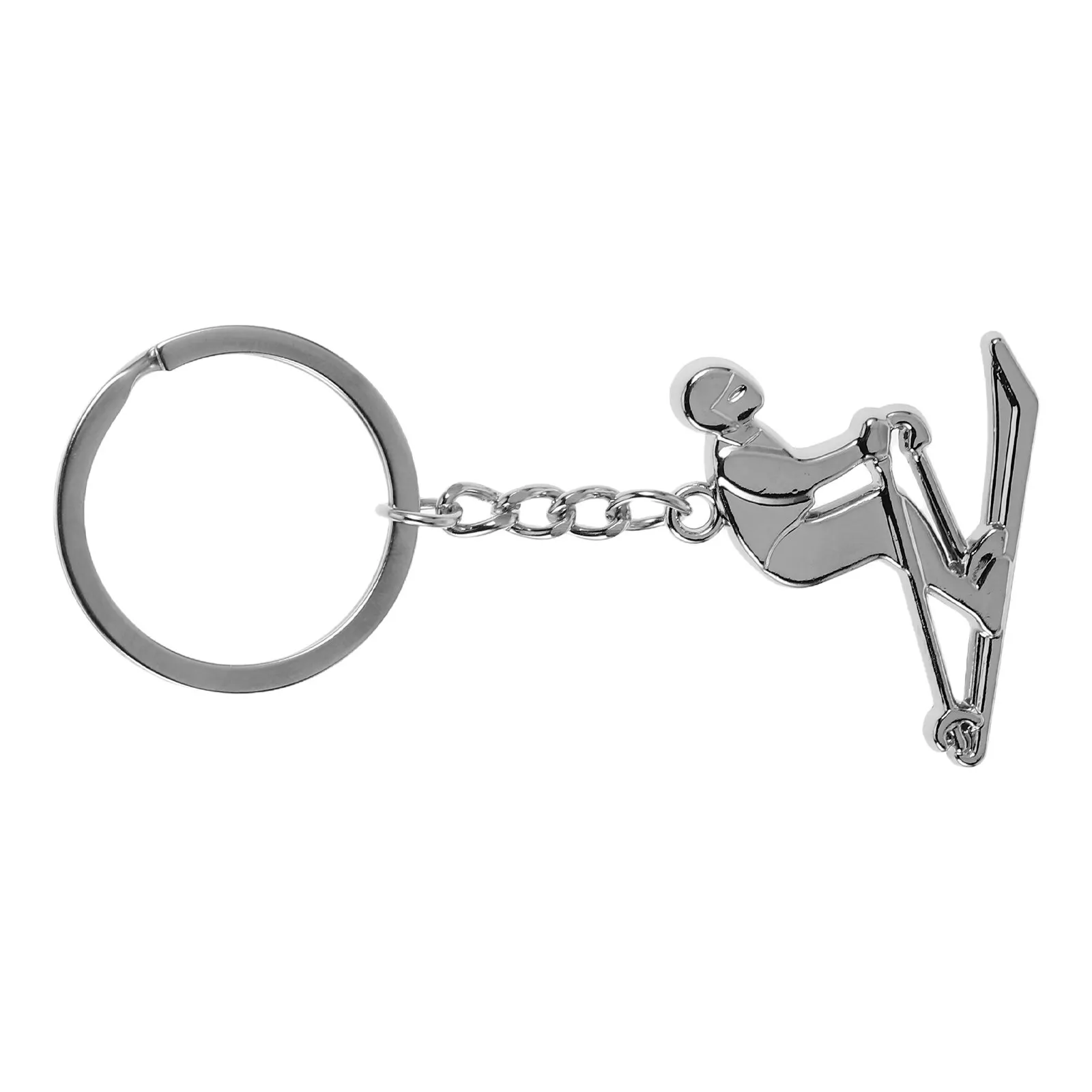 

Металлический брелок-подвеска для ключей в виде лыжника, изящный аксессуар для сумки, рюкзака, спортивный кулон-держатель для ключей, металлический лыжный шарм