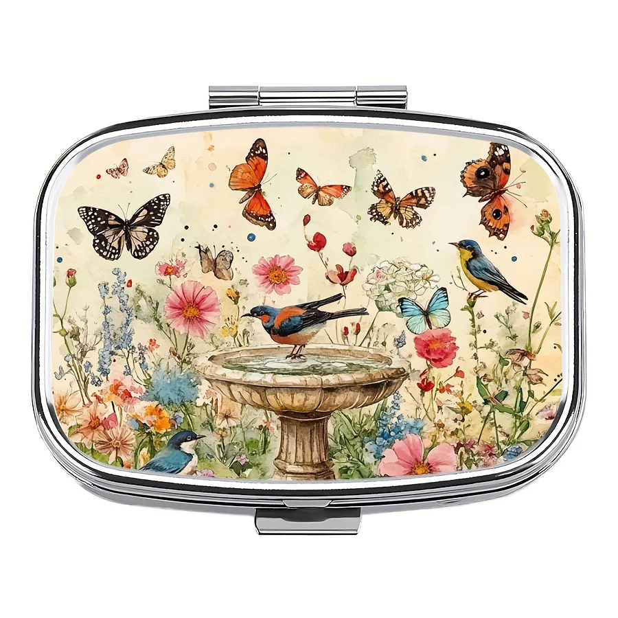 

Spring Singing Birds & Flowers pill box.