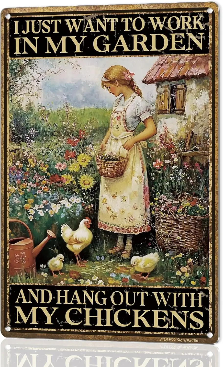 ″ Chicken Coop Sign, Funny Garden Decor, Garden & Chickens, 2486 | Vintage & Rustic Style; Garden Signs & Decor for