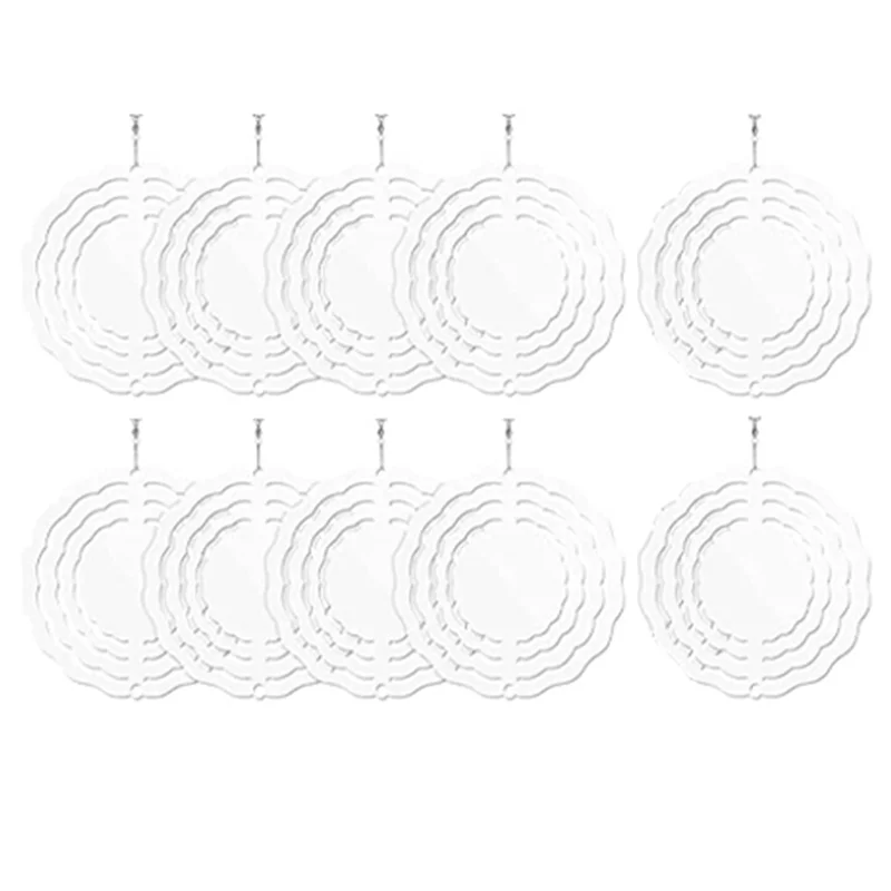 10 pezzi da 3 pollici sublimazione girandola del vento spazi vuoti girandole del vento 3D appese girandole del vento per la decorazione del giardino esterno interno