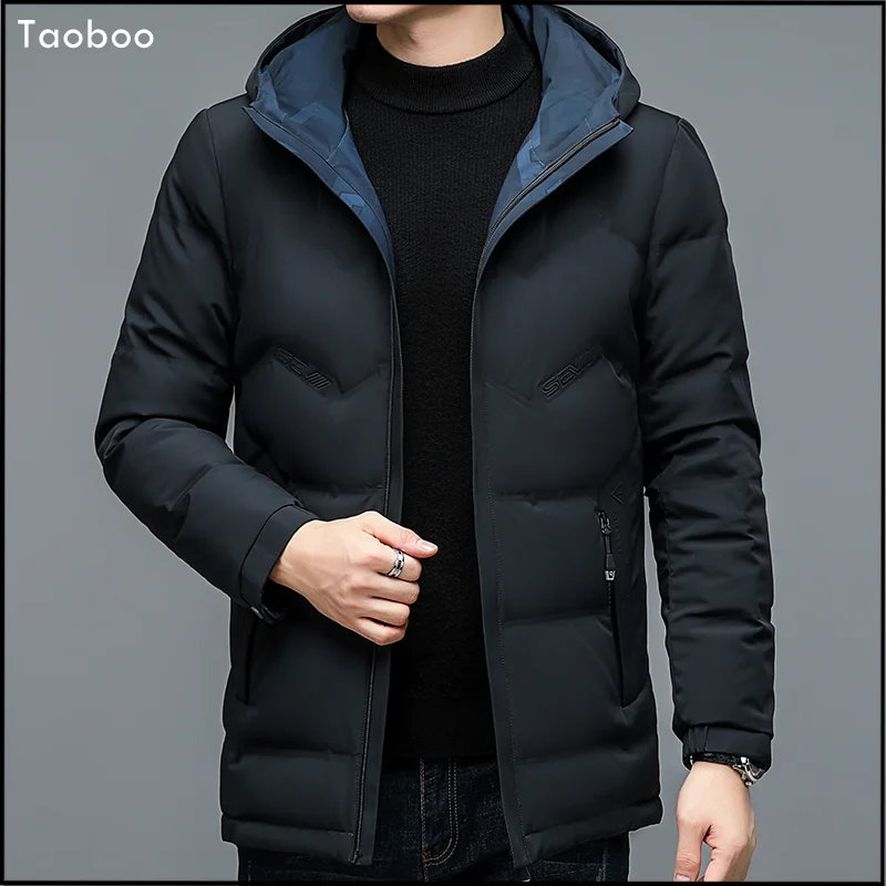 Taoboo 2024 Thicken winter jackets for men Regular Loose Grey Duck Down Parkas Casual Style Solid Double side wearable Male coat