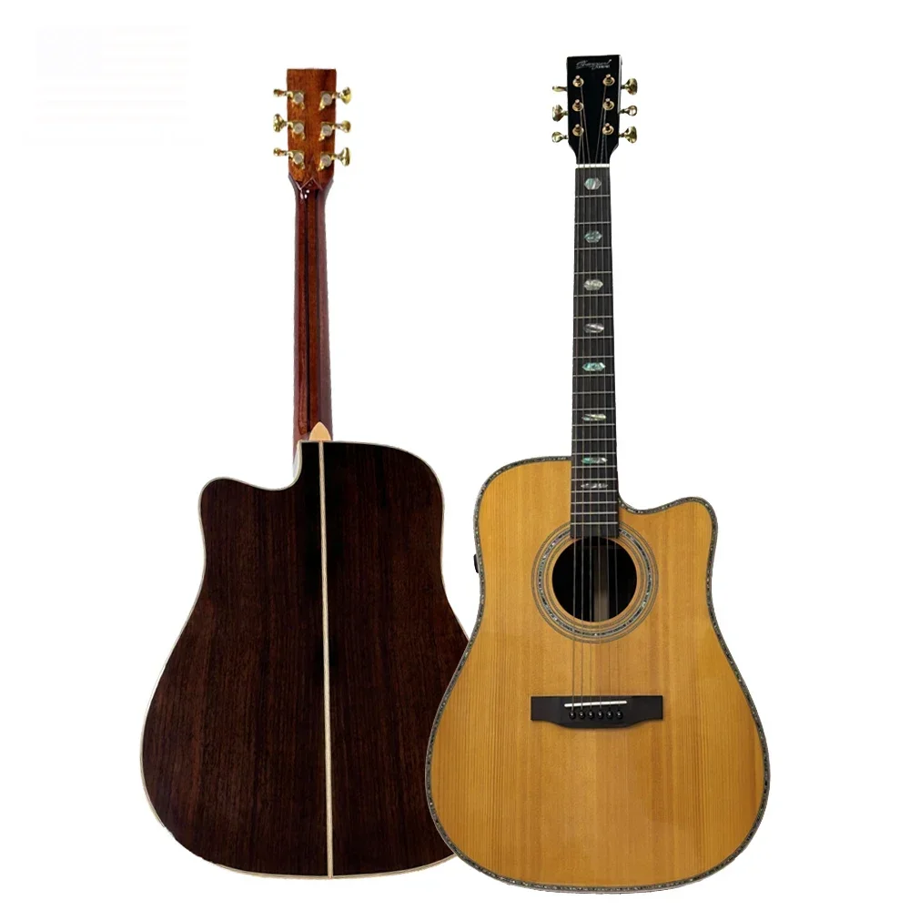 Best 41'' Guitar Acoustic Stringed Instrument High Quality Solid Wood Spruce Sapele Acoustic Guitar High Quality Mahogany