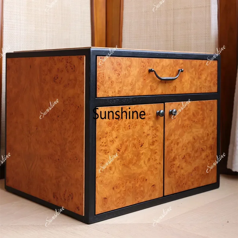 Medieval tree tumor wood pattern locker household bedroom bedside table  FT
