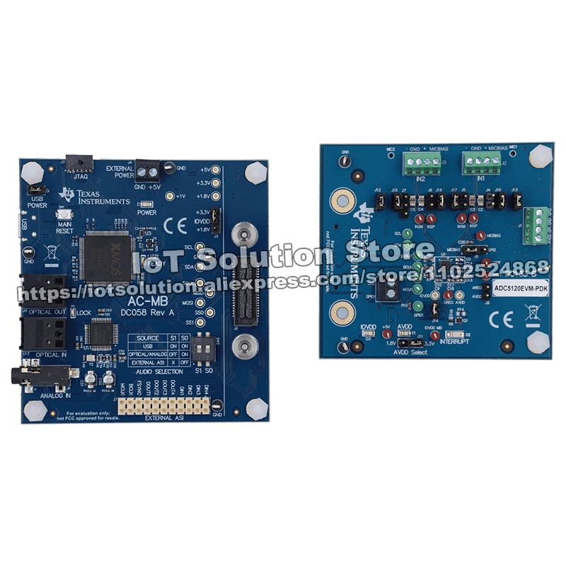 ADC5120EVM-PDK TLV320ADC5120 evaluation module for stereo-channel, 768-kHz, Burr-Brown audio ADC with 120-dB SNR ADC5120EVM PDK