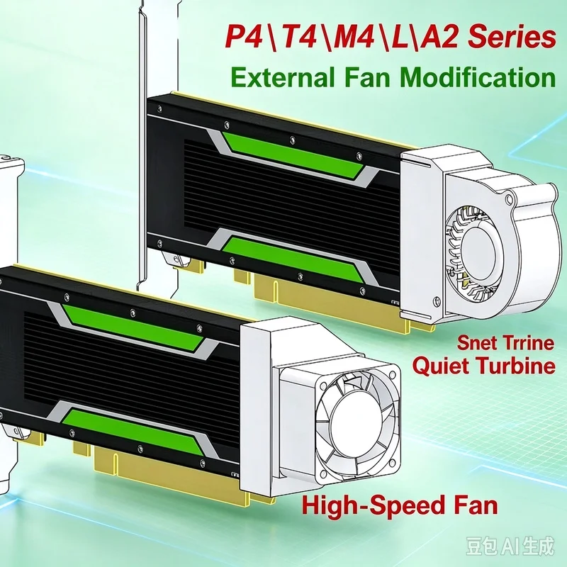 New A+ For NVIDIA For Tesla P4 T4 M4 L4 A2 Graphics Card Universal Turbo High-Speed Fan Heatsink, Mini 4-Pin Connector