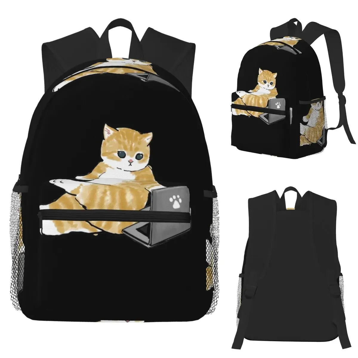 

Funny Working Cat Student Backpack School Bag Hiking Travel Daypack for Men Women Fashion Bookbag Shoulder Bags