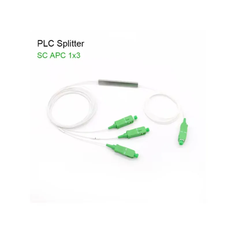 

Fiber Optic PLC Splitter, SC APC 1x3,1x4,1x6,1x8,1x12,1x16 FTTH Mini Steel Tube Type 0.9mm Fiber Optic Splitter