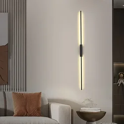 Modern LED Wall Lamp Bedroom Decoration Indoor Fixture Living Minimalist Lines Black Light Sconces Stair Hallway Wall Lights