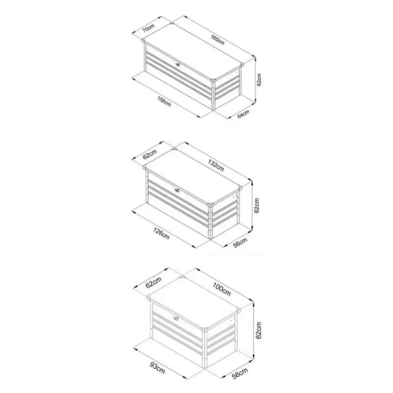 Eco-Friendly Easily Assembled Outdoor Storage Deck Box Waterproof Galvanized Garden Courtyard Cabinets Tools Finishing view 2
