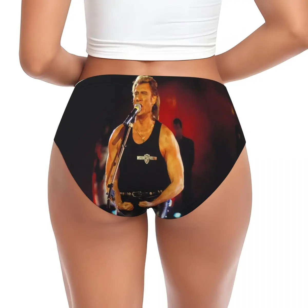 Singer Johnny Halliday France Brief Panties  Breathable Stretch French Rock Music Underwear Valentine's Day Gifts Underpants view 2