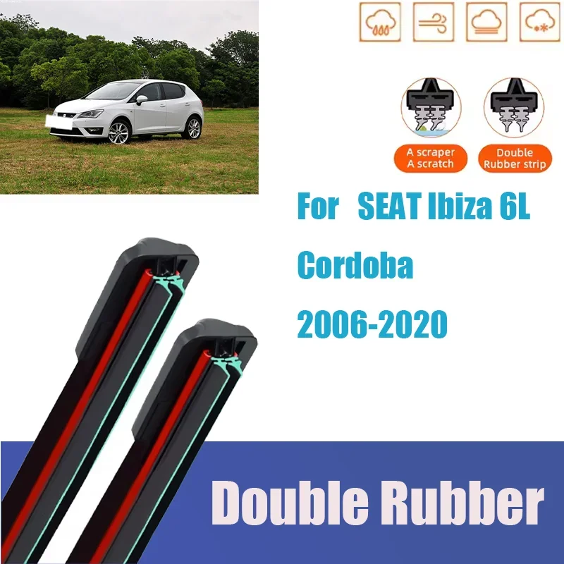 Für Seat Ibiza 6L Cordoba Frontscheibe Wischer Allgemeine Auto Multifunktionale Doppel Gummi Teile Auto Zubehör 2020 2017