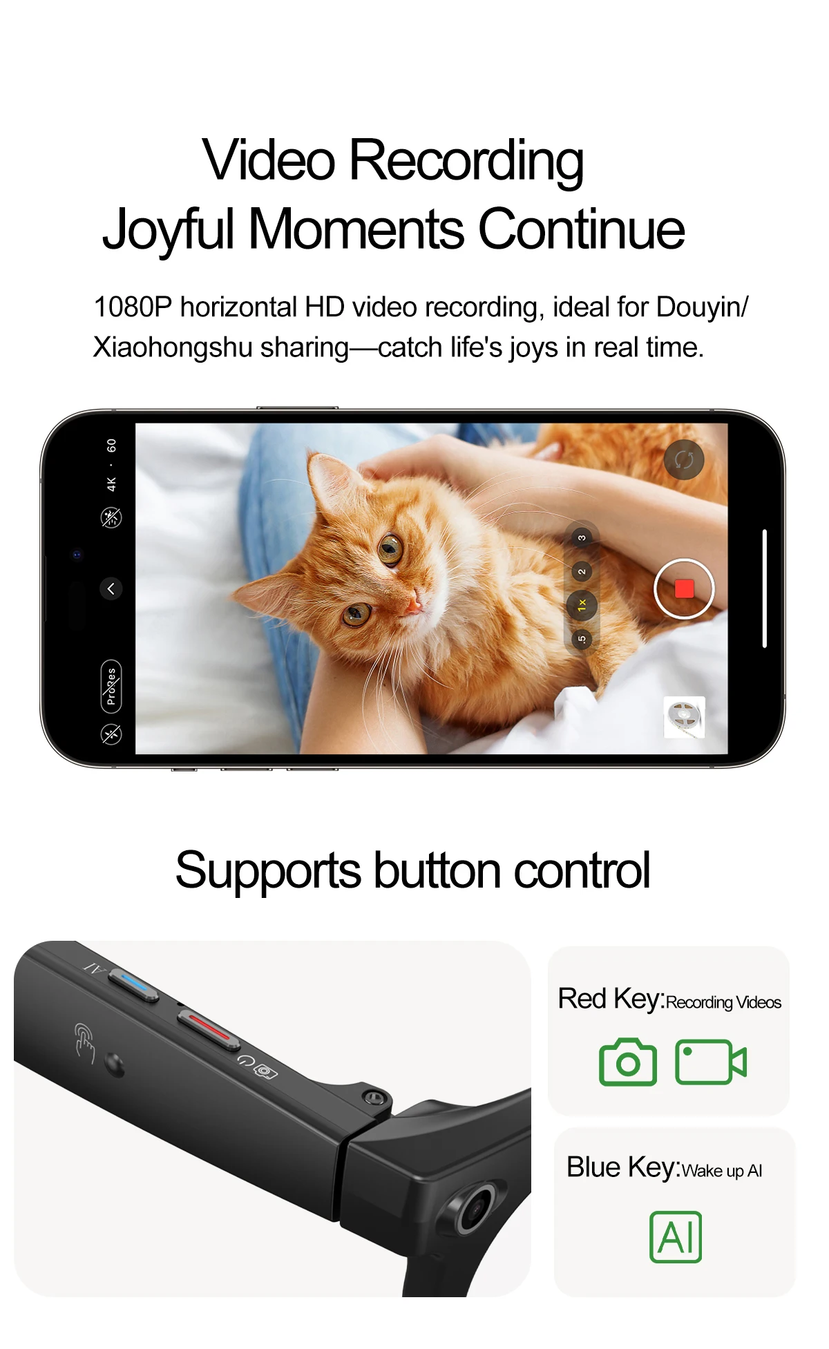 2025 AI النظارات الذكية مع كاميرا 8MP تسجيل الفيديو الترجمة النظارات الشمسية بلوتوث دعوة IP66 مقاوم للماء AI نظارات الرجال النساء #6