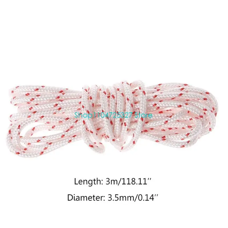 D8KF 3 Meters x 3.5mm Pull Starter Cord Rope For Strimmer Chainsaw Lawnmower Engine