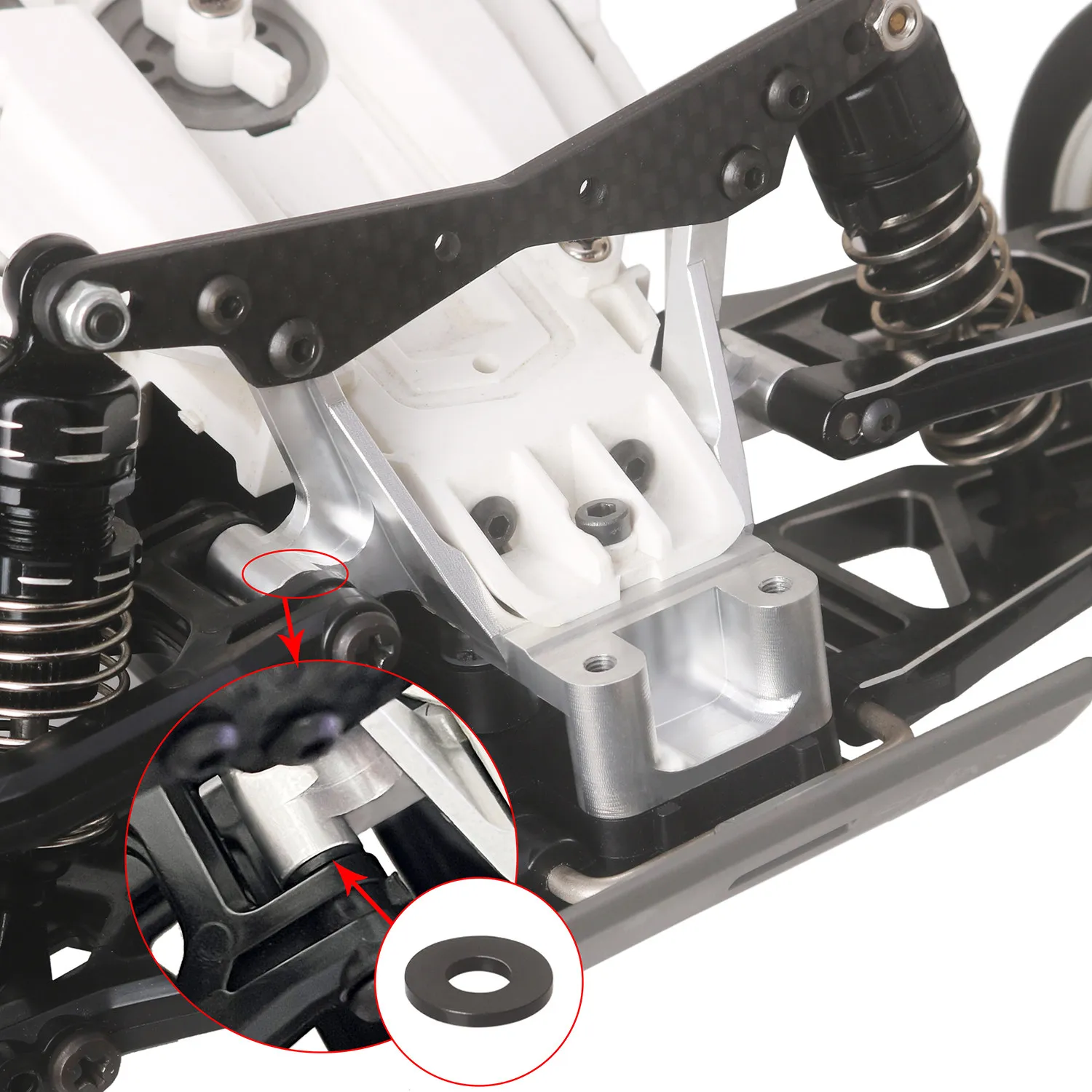 KYX Racing Aluminum Front Bulkhead Shock Tower Mount Upgrades Parts Accessories for 1/10 Tamiya Fighter Nxgen DT04 58741