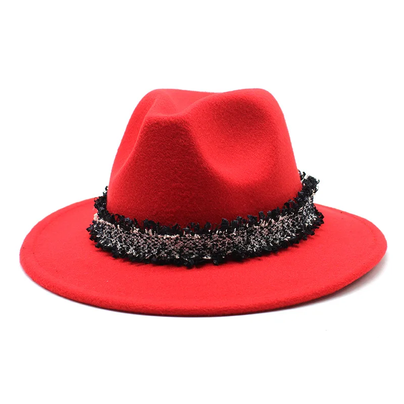 

2021 Autumn Men S And Women S Woolen Hat Solid Color Jazz Top Hat Bright Crystal Standard Fashion Hat Wholesale