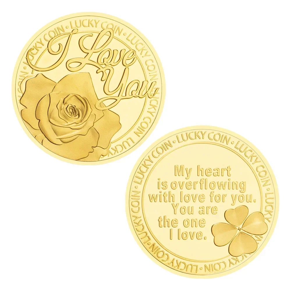 I Love You Lucky Coin Silver Golden Plated Collectible Present You Are The One I Love Memorial Coin Home Decorationn