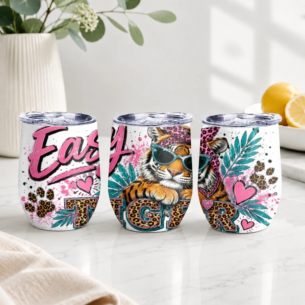 Easy Tiger Vacuum Flasks 12oz Insulated with Lid Double Wall Vacuum Stainless Steel Cup Hot & Cold Drink Mug