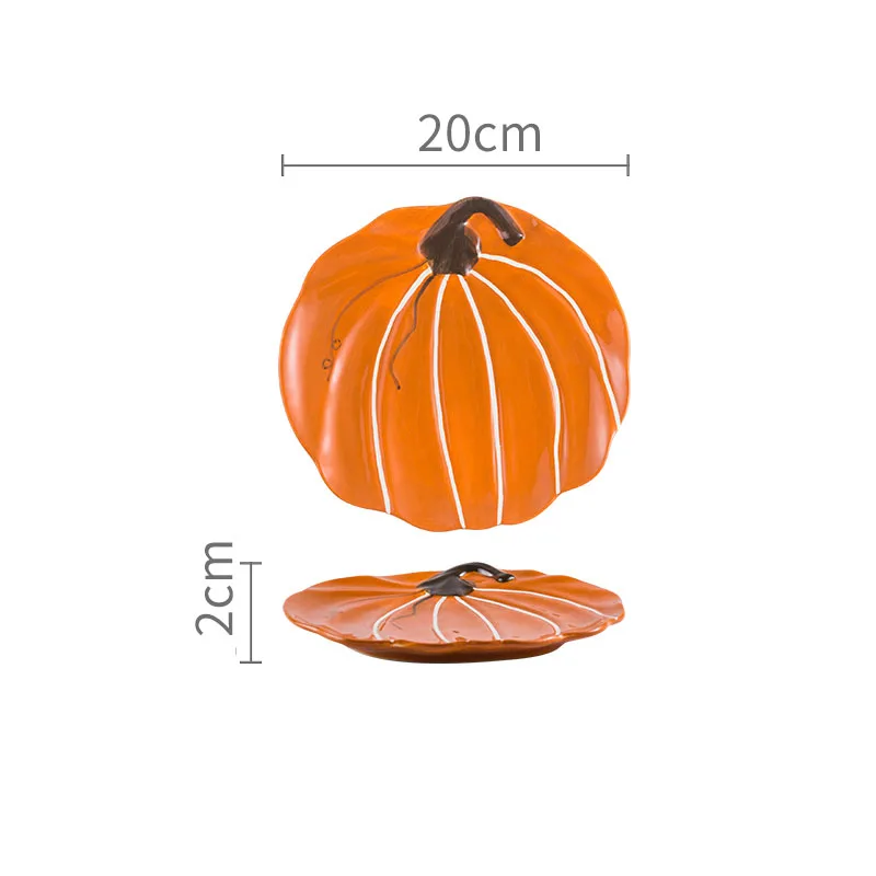 Northern Europe Ceramic Plate Dining Room Desktop Pumpkin Shape Fruit Salad Plate Creative Soup Bowl Home Kitchen Tableware