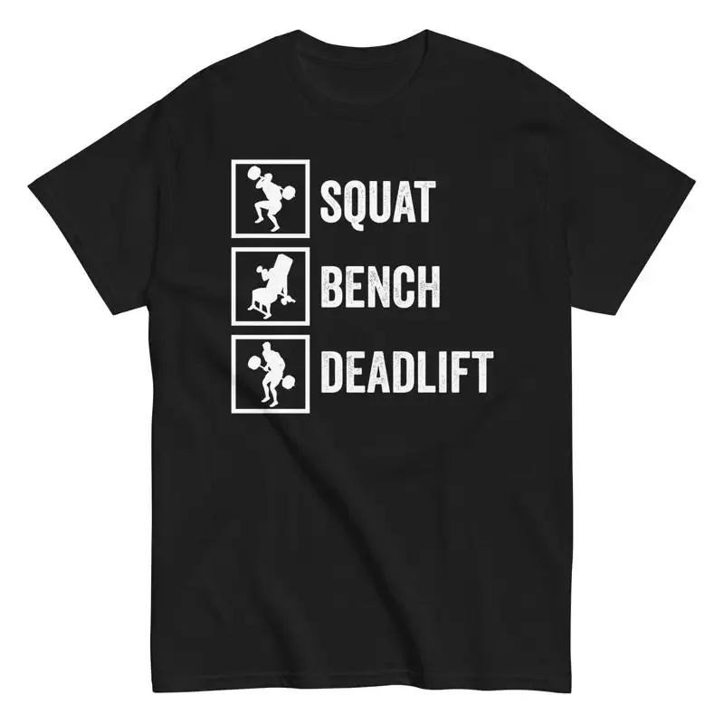 Weightlifting Fitness Gym Workout T Shirt Squat Bench Deadlift
