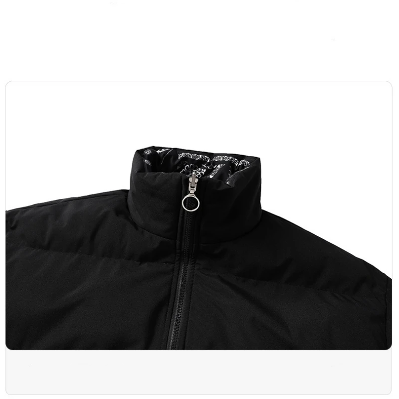 سترة شتوية جديدة للرجال مبطنة بالقطن مع دافئة سميكة وياقة واقفة سترة رجالية عصرية وغير رسمية على الوجهين