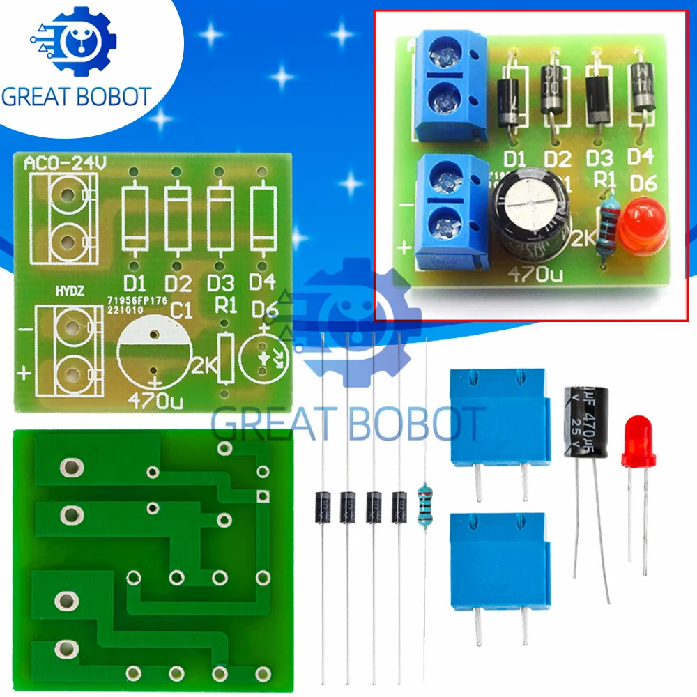 1pc BS 1N4007 Full-Wave Bridge Rectifier Kit: AC-DC Converter Module for DIY Electronics Projects