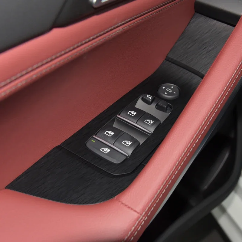 

Для BMW X6 G06 2015-2025 автомобильная карбоновая черная внутренняя наклейка подъемная оконная панель наклейка шестерни внутренняя дверь защитная пленка аксессуар