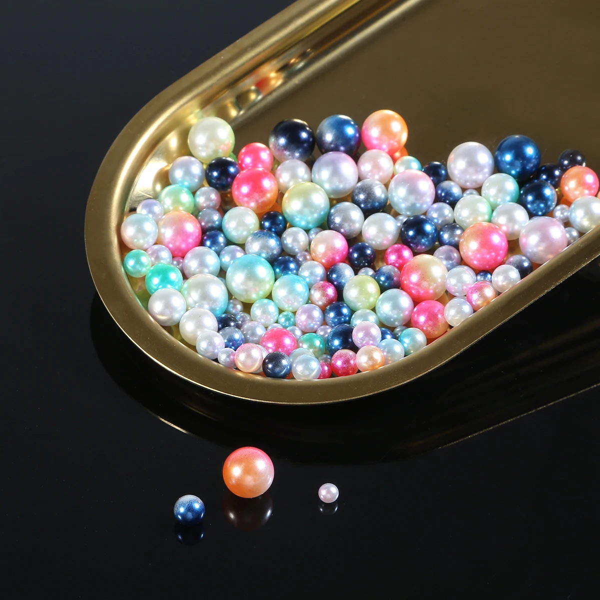 About250Pcs Perforated ABS Pearl Mixed Size Round Loose Beads Handmade DIY Phone Case Hair Accessories Shoes and Clothing Access