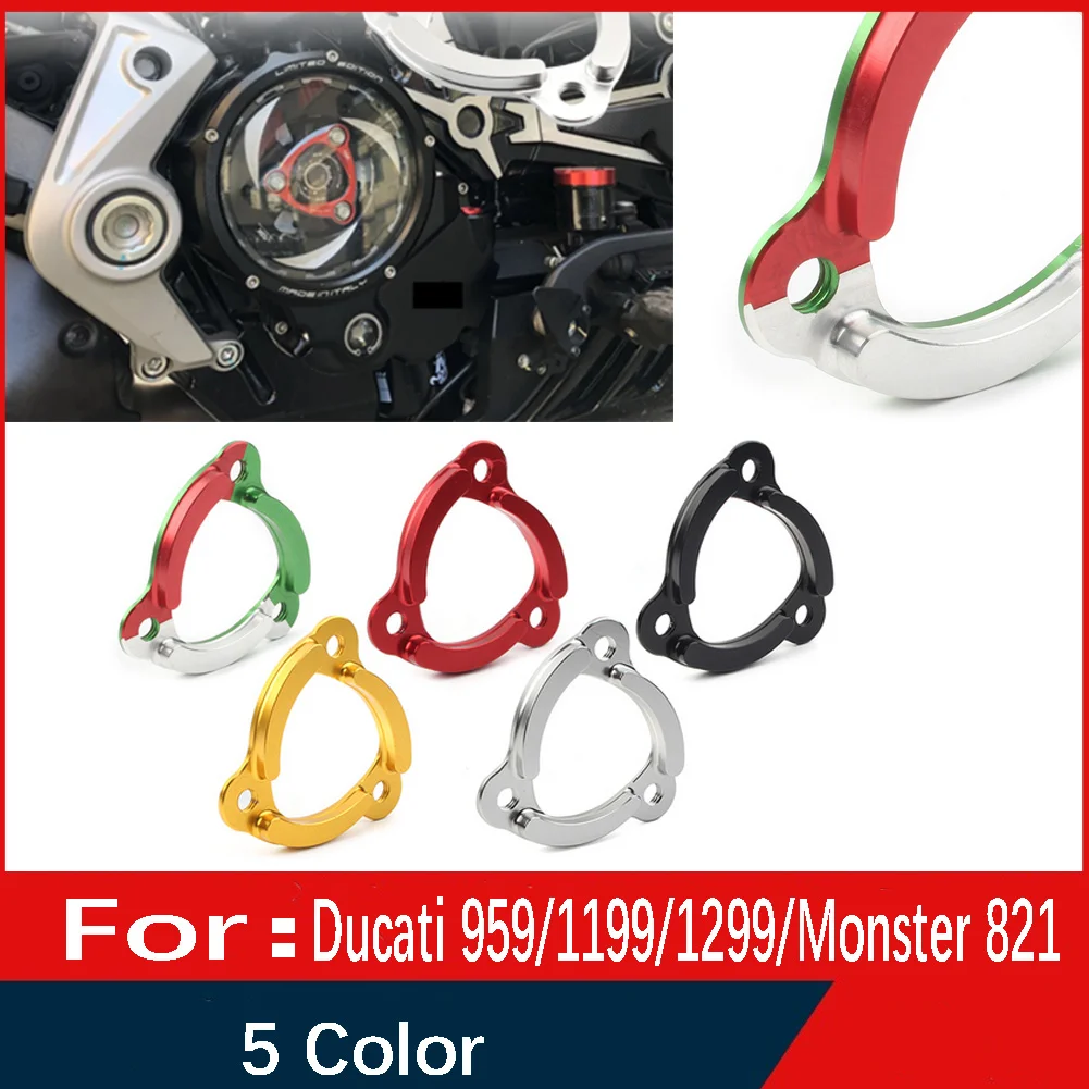 1Pcs CNC Motorcycle Racing Clear Clutch Cover & Spring Retainer For Ducati 959 1199 1299/Monster 821 /Scrambler 1100 / MTS1200